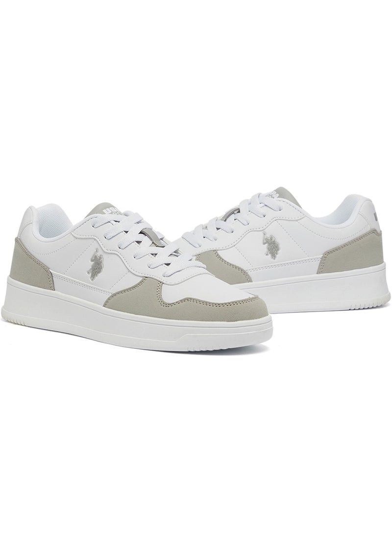 Women's White Low-Top Sneakers - High-Quality Sole for Everyday Look