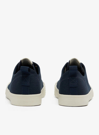 Men's Navy Low-Top Canvas Sneakers - Iconic Branding for a Clean Look Shoes