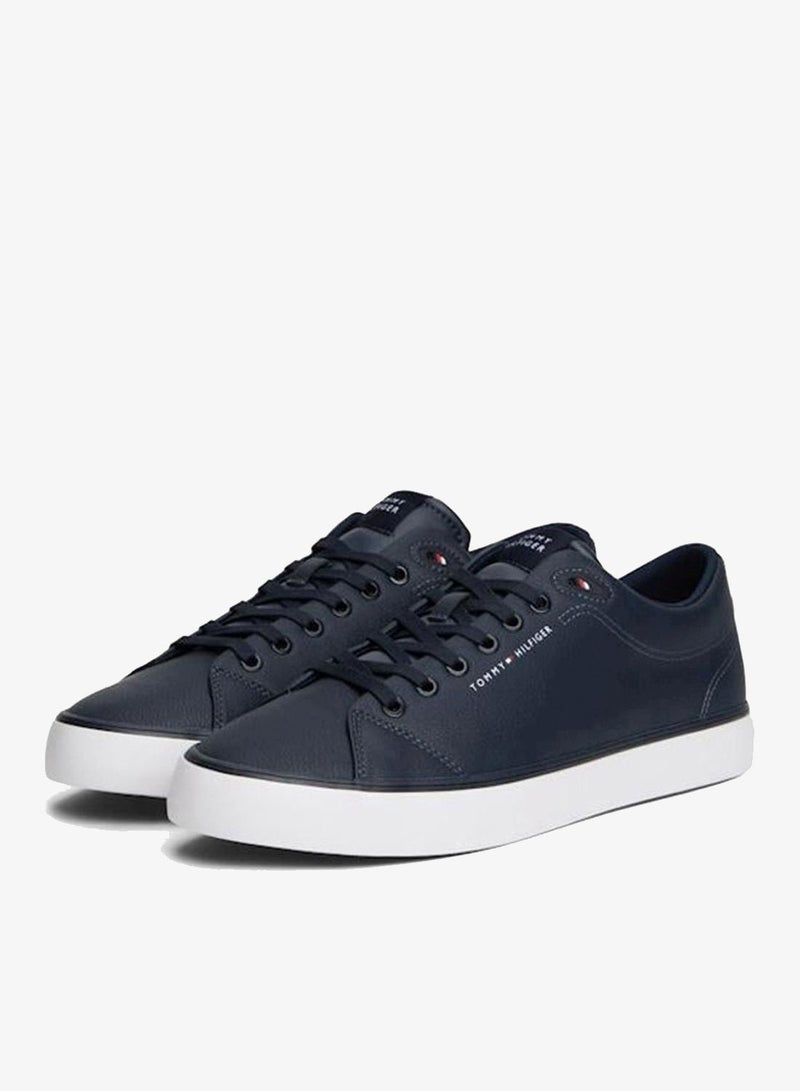 Logo Lace-Up Sneakers With Leather