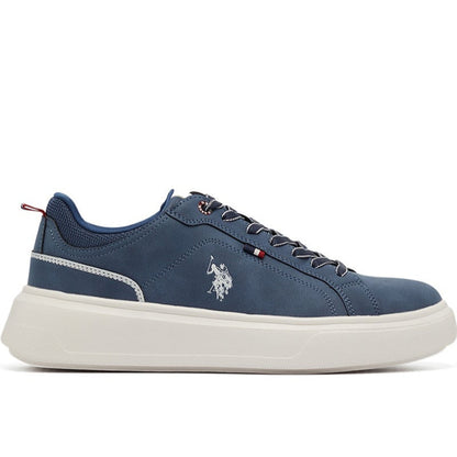 Men's Navy Low-Top Sneakers - Fashionable Lace-Up Style