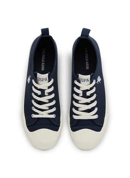 Men's Navy Low-Top Canvas Sneakers - Iconic Branding for a Clean Look