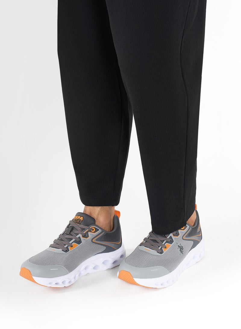 Men's Grey Low-Top Sneakers - Lightweight Lace-Up Design, Comfortable for Everyday Outfits