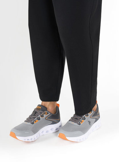 Men's Grey Low-Top Sneakers - Lightweight Lace-Up Design, Comfortable for Everyday Outfits