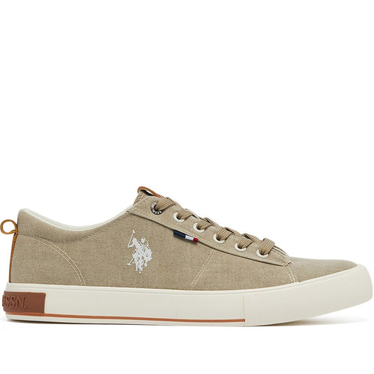 Men's Beige Low-Canvas Top Sneakers - Lightweight