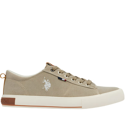 Men's Beige Low-Canvas Top Sneakers - Lightweight