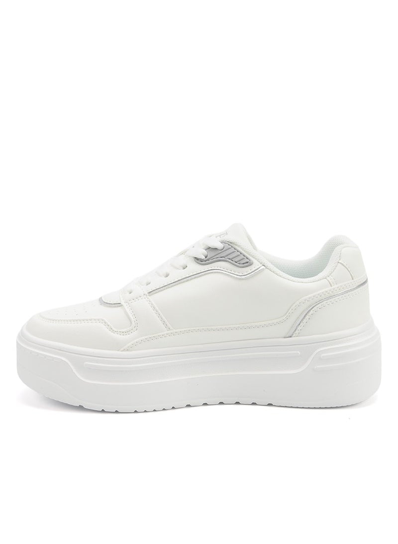 Women's  White Low-Top Sneakers - Style that Moves, Comfort that Lasts