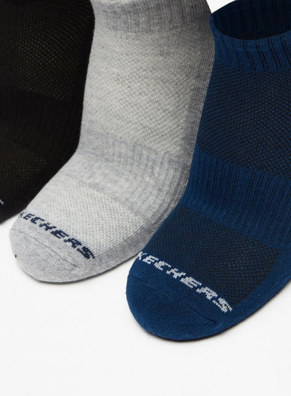 Logo Print Ankle Length Sports Socks - Set of 3
