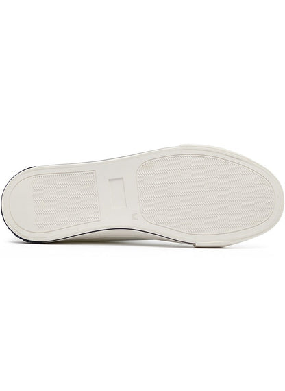 Men's White Low-Top Canvas Sneakers - Iconic Branding for a Clean Look