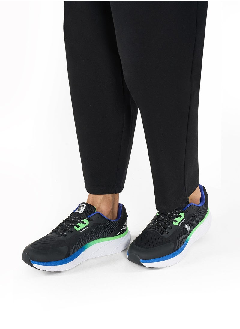 Men's Black Low-Top Sneakers - Lightweight Lace-Up Design, Comfortable for Everyday Outfits