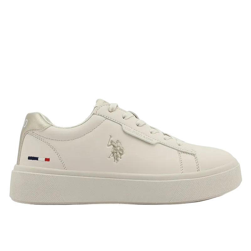 Women's Beige Low-Top Sneakers - Stylish Lace-Up Design Shoes, Perfect for Casual Outings