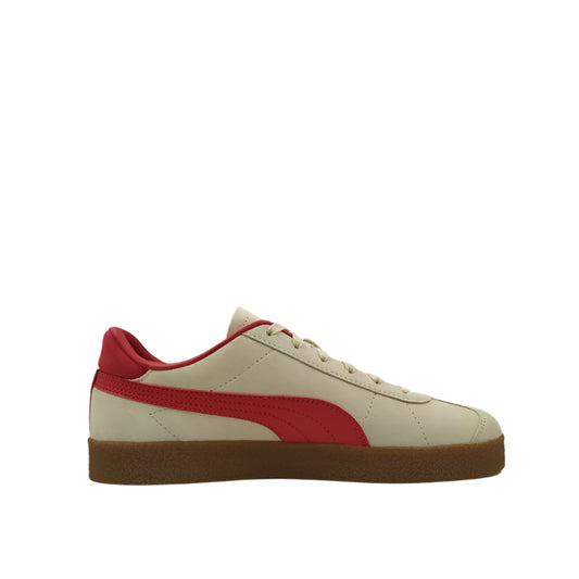 Club Unisex Beige Red Suede Sneakers
