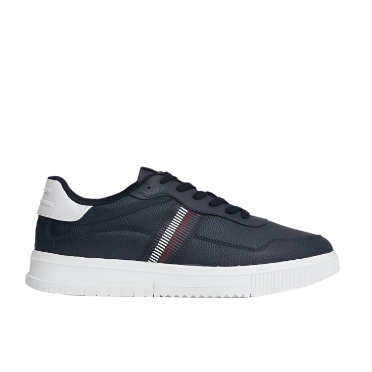 Signature Tape Textured Leather Sneakers