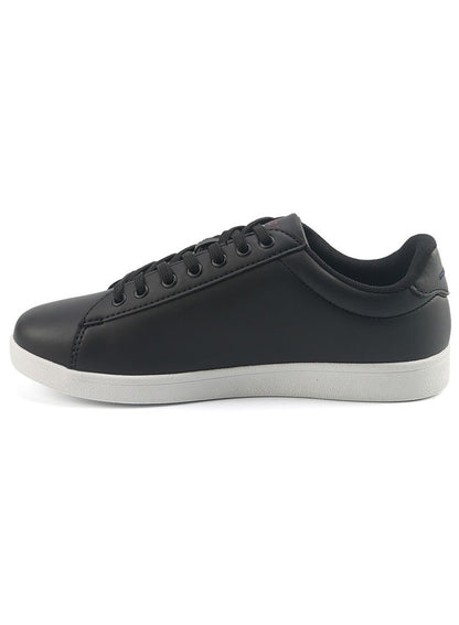 Women's Black Low-Top Sneakers - Bold Lace-Up Style for Striking Everyday Look