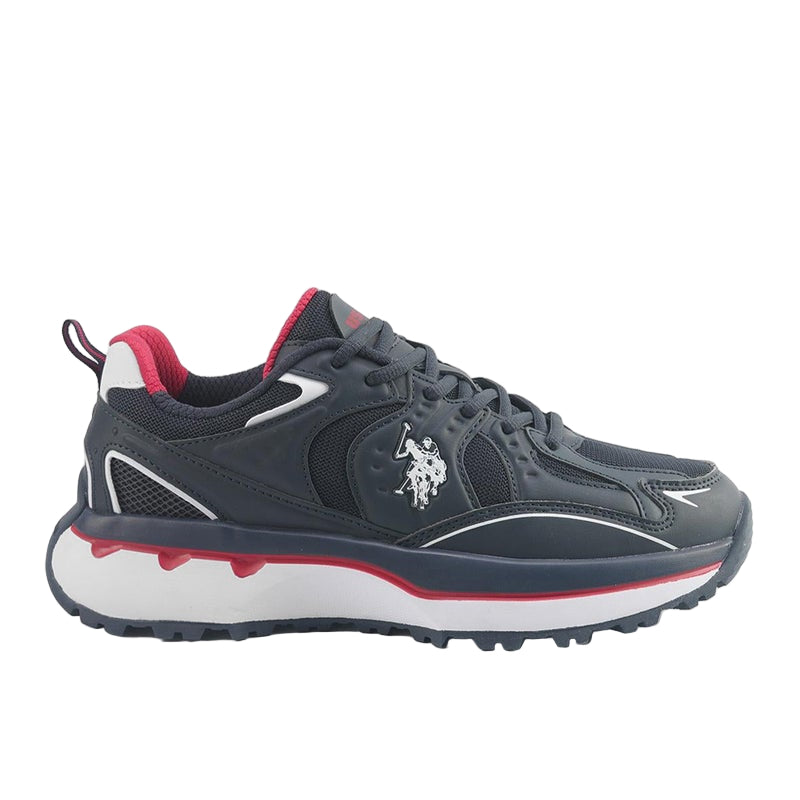 Men's Navy Sneakers with Bold Side Logo Shoes - Sporty Design Shoes for Effortless Everyday Styling