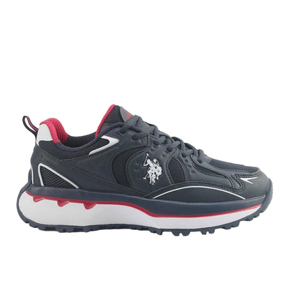 Men's Navy Sneakers with Bold Side Logo Shoes - Sporty Design Shoes for Effortless Everyday Styling