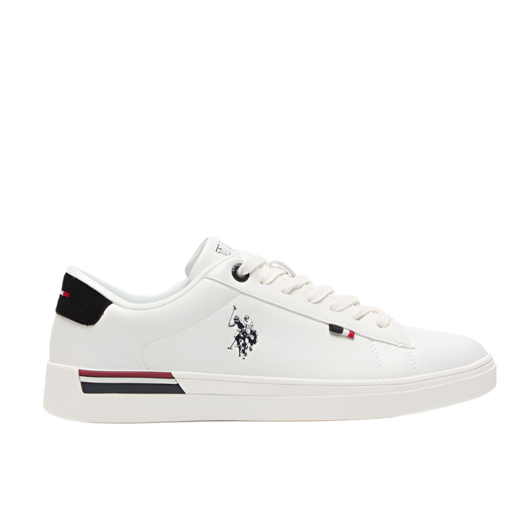 Men's White Low-Top Sneakers - Lightweight Timeless Lace-Up Style, Ideal for Casual Outings