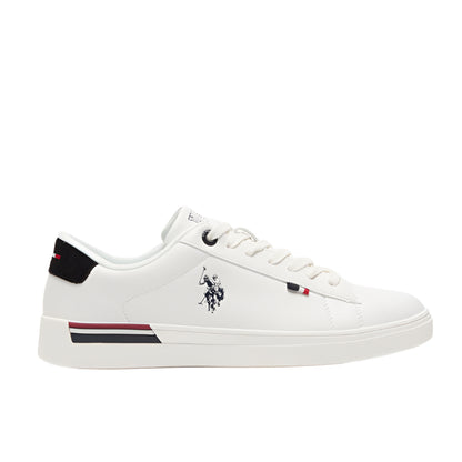 Men's White Low-Top Sneakers - Lightweight Timeless Lace-Up Style, Ideal for Casual Outings