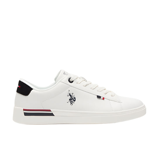 Men's White Low-Top Sneakers - Lightweight Timeless Lace-Up Style, Ideal for Casual Outings