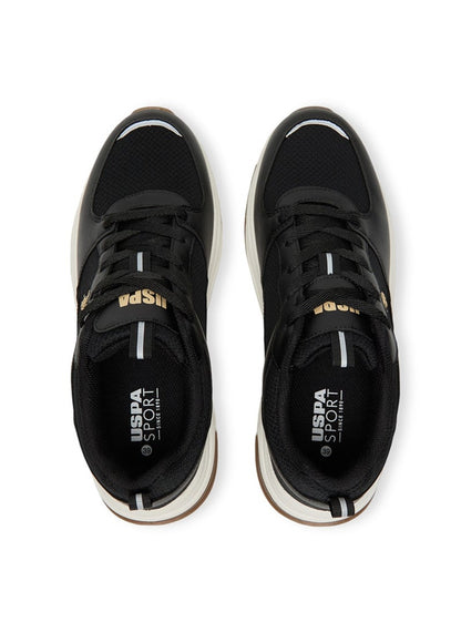 Women's Low-Top Black Casual Sneakers - Lightweight, Stylish Lace-Up Design with Comfort Cushioned Sole for Everyday Wear