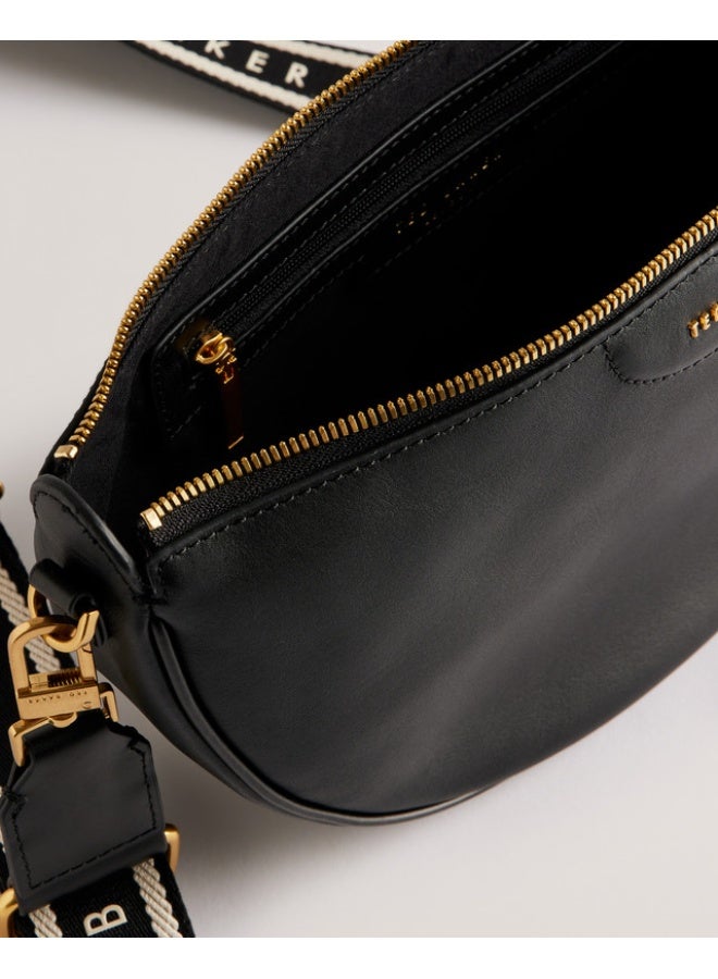 WEBBING LEATHER HALF MOON CROS