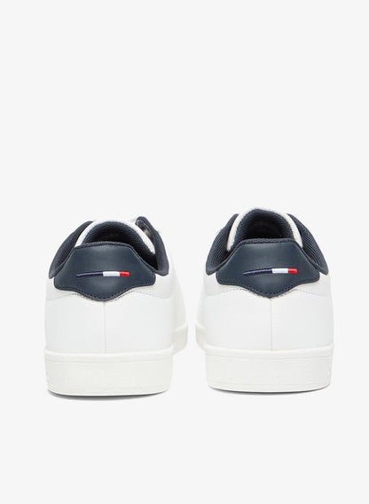 Men's White Low-Top Sneakers - Lightweight Shoes Lace-Up Style, Comfortable Casual Footwear
