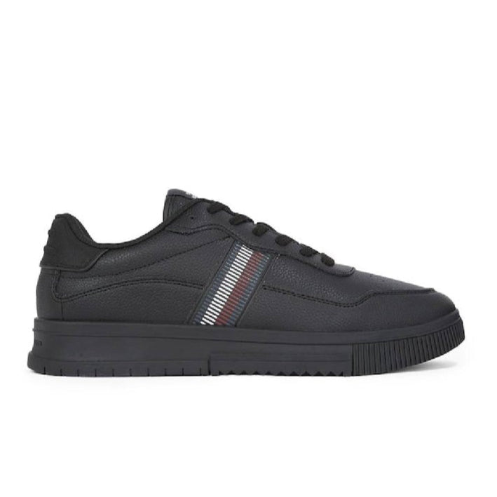 Signature Tape Textured Leather Sneakers