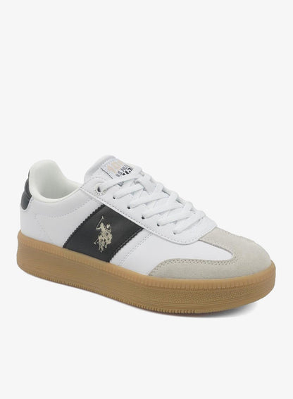 Men's White Low-Top Sneakers - Stripped Design Shoes for that Trendy Look
