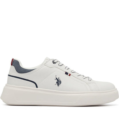Men's White Low-Top Sneakers - Lightweight Lace-Up Design
