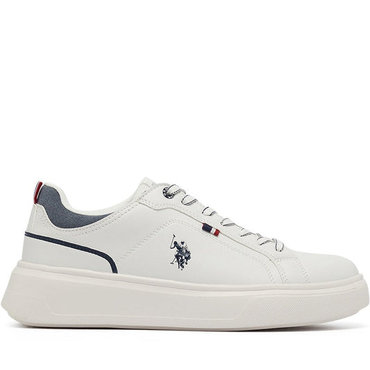 Men's White Low-Top Sneakers - Lightweight Lace-Up Design