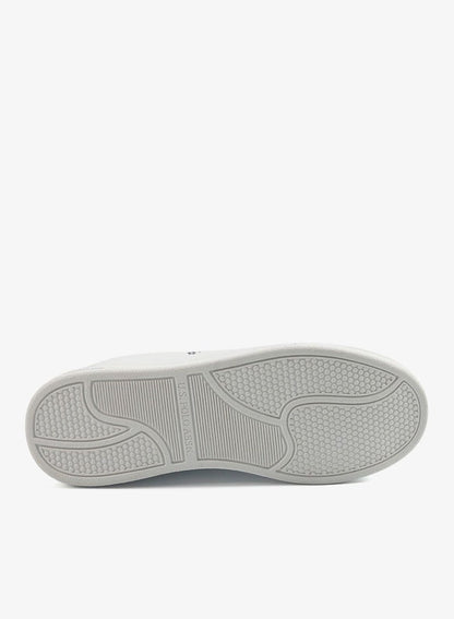 Women's White Sneakers with Navy Contrast Shoes - Bold Lace-Up Style for Striking Everyday Look Shoes