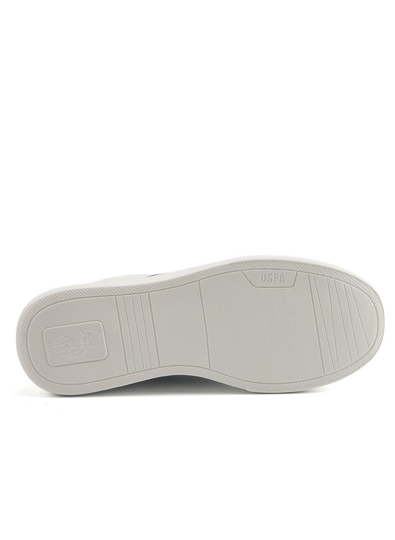 Men's White Sneakers with Bold Side Logo – Sporty Striped Design for Effortless Everyday Styling