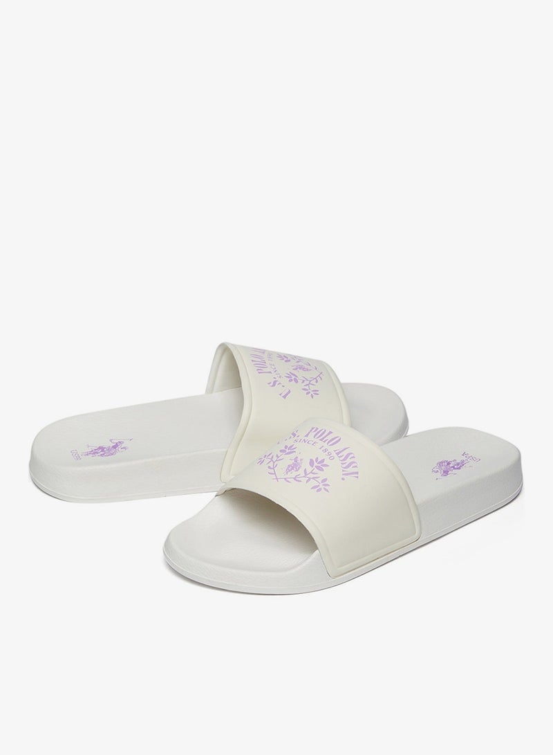 Women's White Signature Slides Shoes - Effortless Style Meets Ultimate Relaxation!