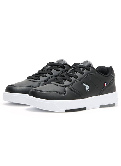Women's Black Low-Top Sneakers - Lightweight With White Sole , Comfortable Casual Shoes