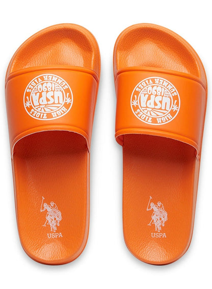 Women's Orange Slides - Lightweight, Comfortable Casual Shoes