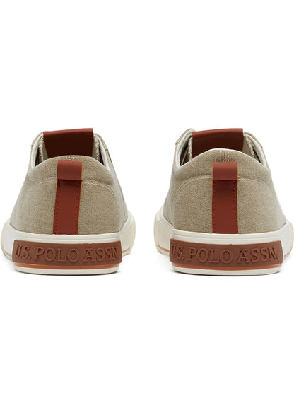 Men's Beige Low-Canvas Top Sneakers - Lightweight