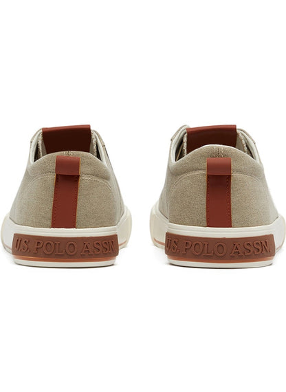 Men's Beige Low-Canvas Top Sneakers - Lightweight