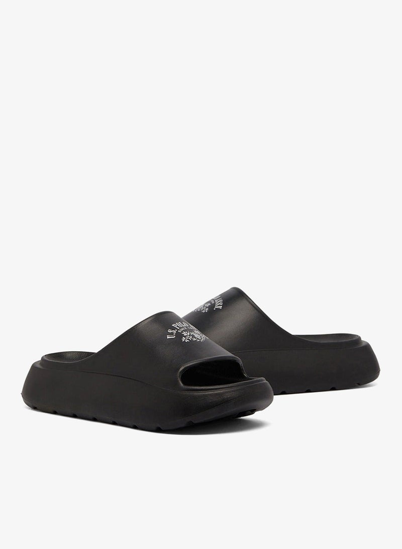 Women's Black Slides - High-Quality Sole Lightweight Shoes & Trendy Design Shoes