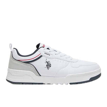 Men's White Sneakers - Lightweight Modern Design Shoes, Comfortable Everyday Casual