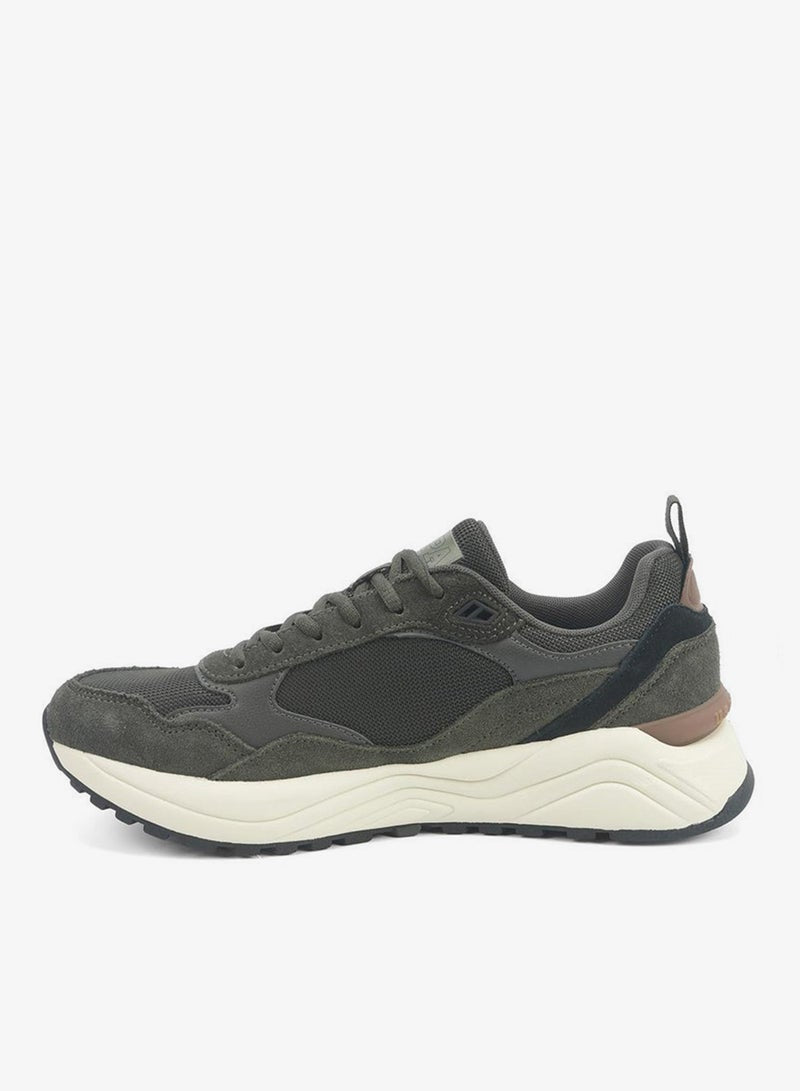 Men's Khaki Low-Top Sneakers - Lightweight Shoes Timeless Lace-Up Style
