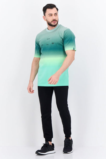 Men Sportswear Fit Short Sleeves Running T-Shirt, Green Combo