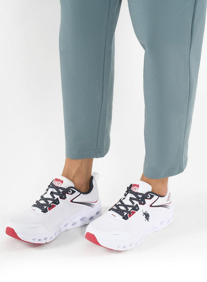 Men's White Low-Top Sneakers - Lightweight Lace-Up Design, Comfortable for Everyday Outfits