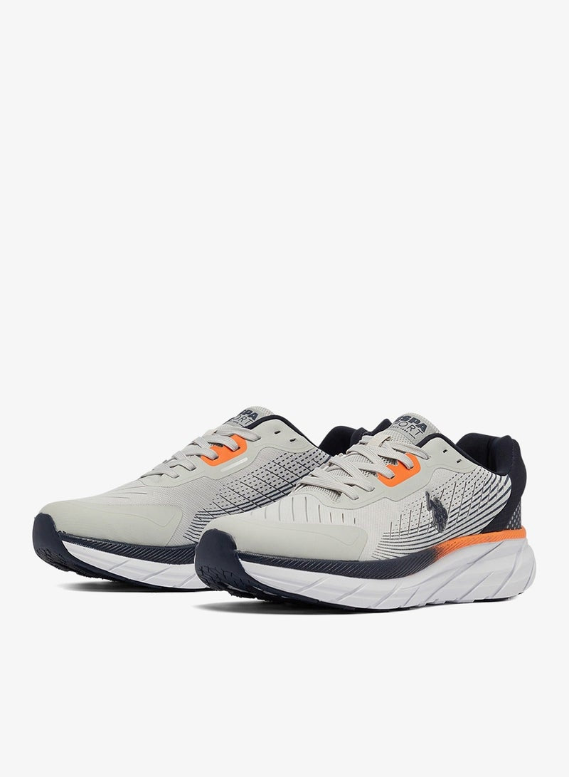 Men's Grey Low-Top Sneakers - Lightweight Shoes Lace-Up Design, Comfortable for Everyday Outfits