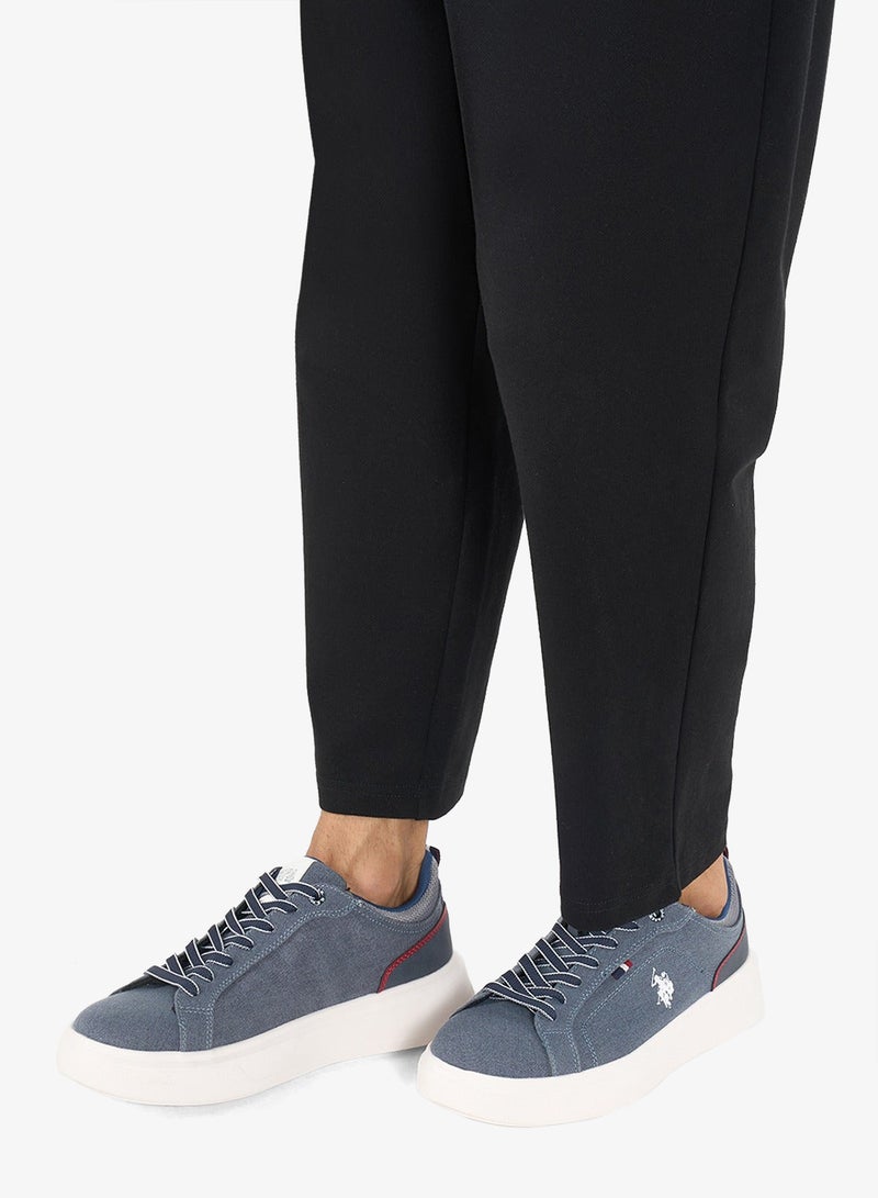 Men's Blue Low-Top Sneakers - Lightweight Shoes & Trendy Design Shoes for Everyday Wear