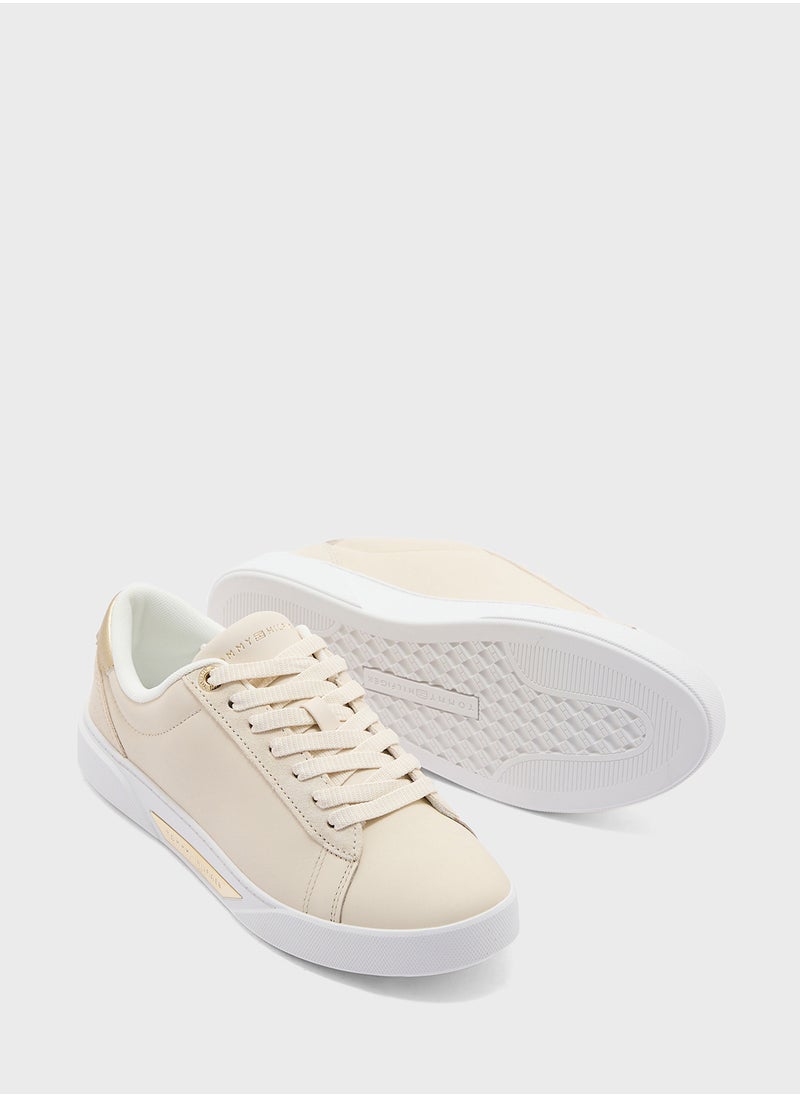 Logo Detail Lace Up Low Top Sneakers