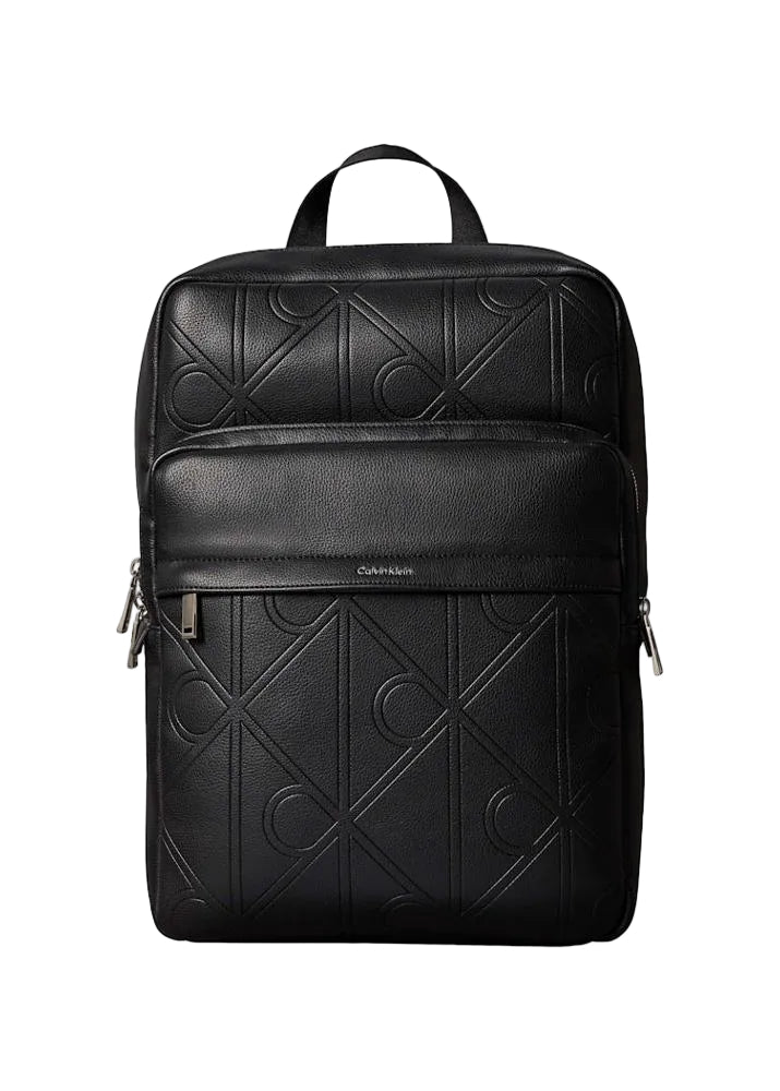Emblem AOP Embossed Round Backpack