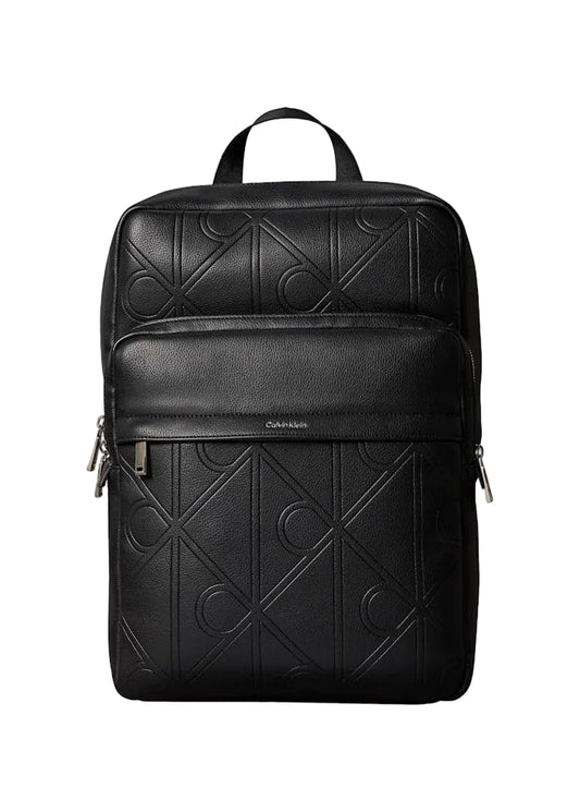 Emblem AOP Embossed Round Backpack