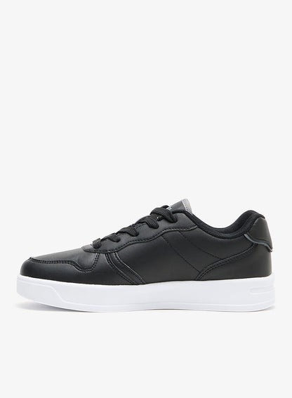 Women's Black Low-Top Sneakers - Lightweight Shoes With White Sole , Comfortable Casual Shoes