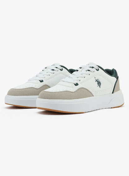 Women's White Sneakers - Bold Rugged Shoes with Style and Durable Sole for Outdoor Wear