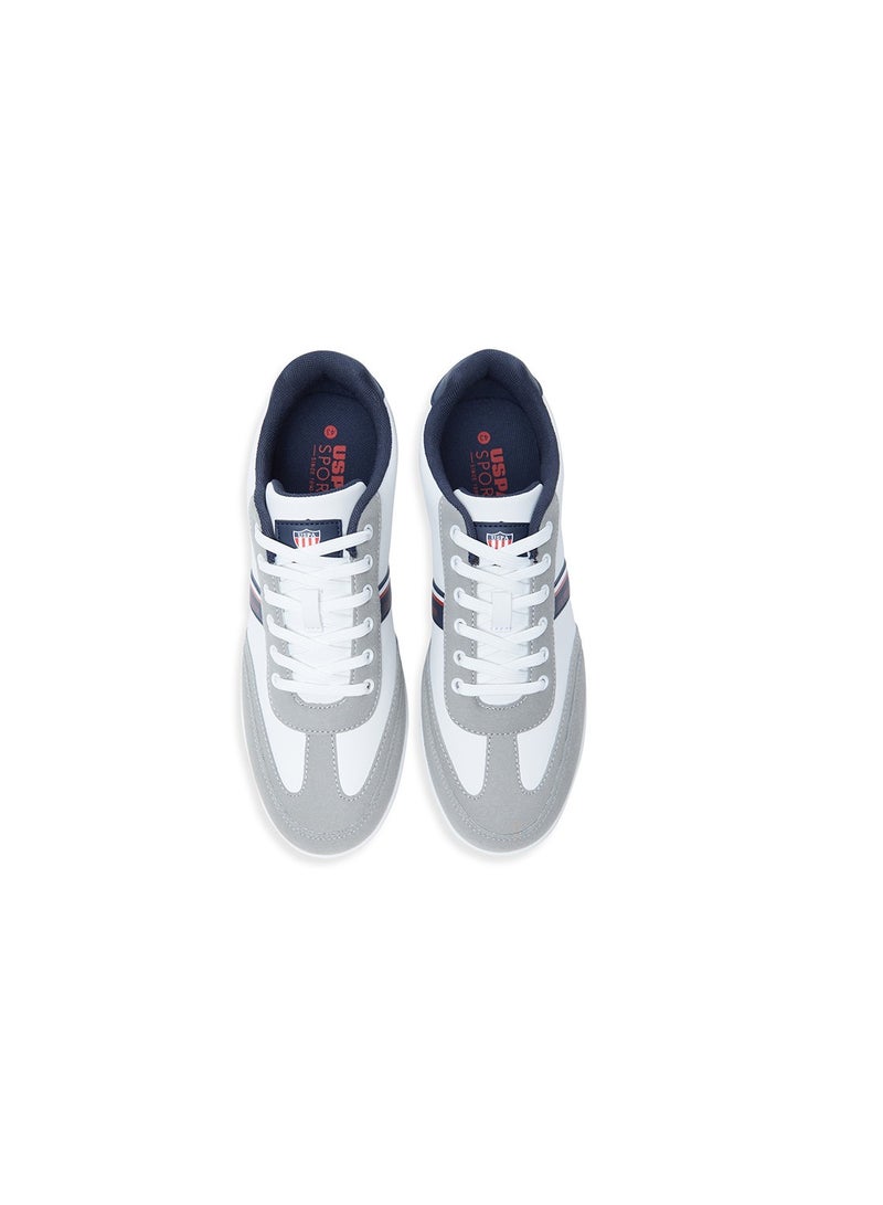 Men's White Low-Top Sneakers,Lightweight Casual Shoes for Classic Look