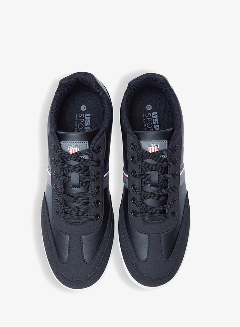 Men's Black Low-Top Sneakers,Lightweight Shoes Casual for Classic Look